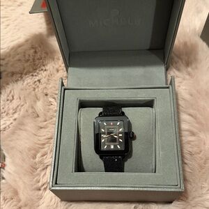 Michele Black Square Dial Watch